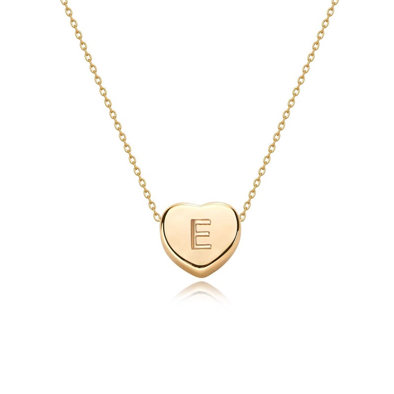 Fettero Tiny Gold Initial Heart Necklace-14K Gold Plated Handmade Dainty Personalized Letter Heart Choker Necklace For Women Necklace Jewelry - Image 1